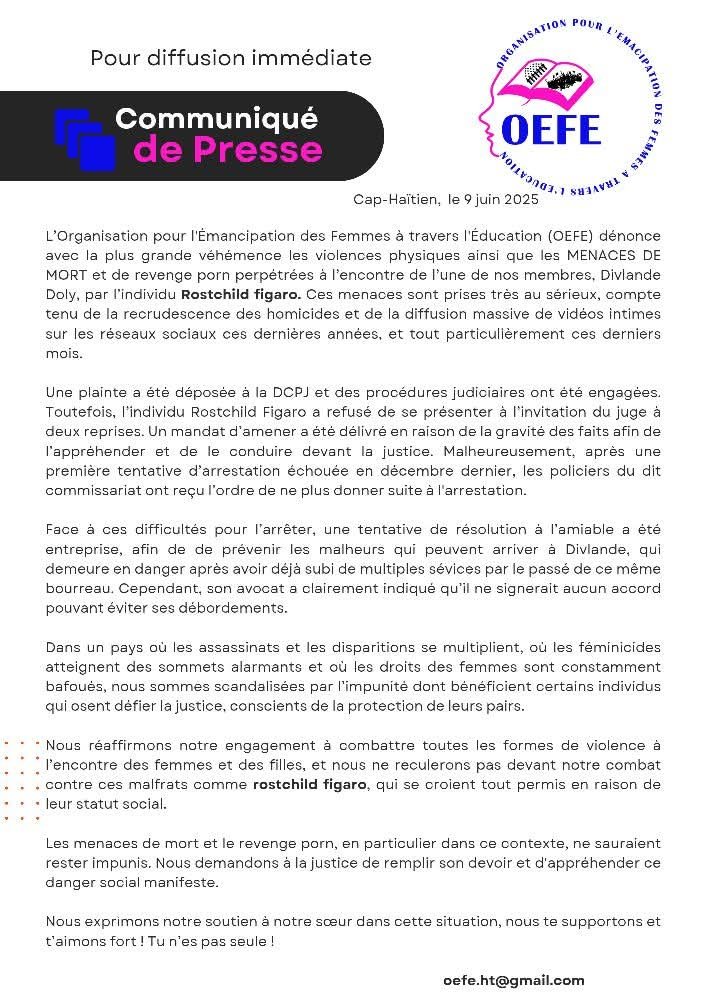 Communique de presse - Plaidoyer — photo