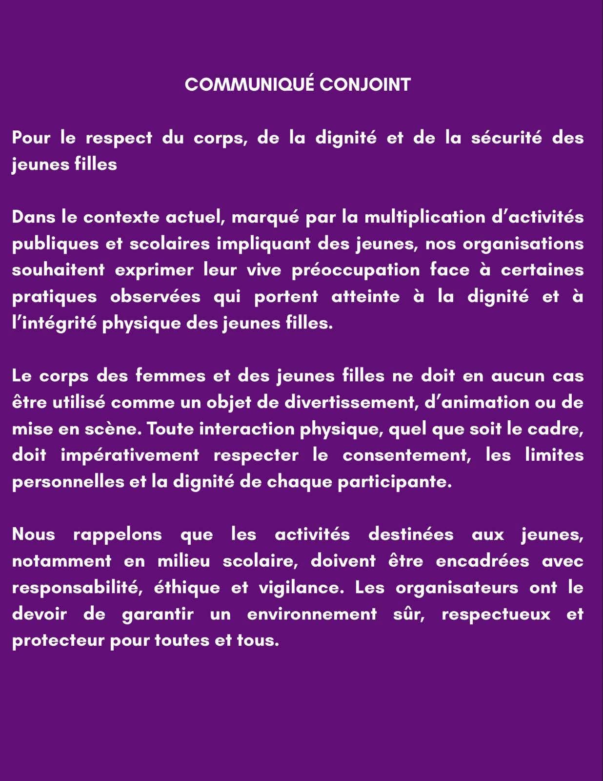 Communique de presse - Plaidoyer — photo