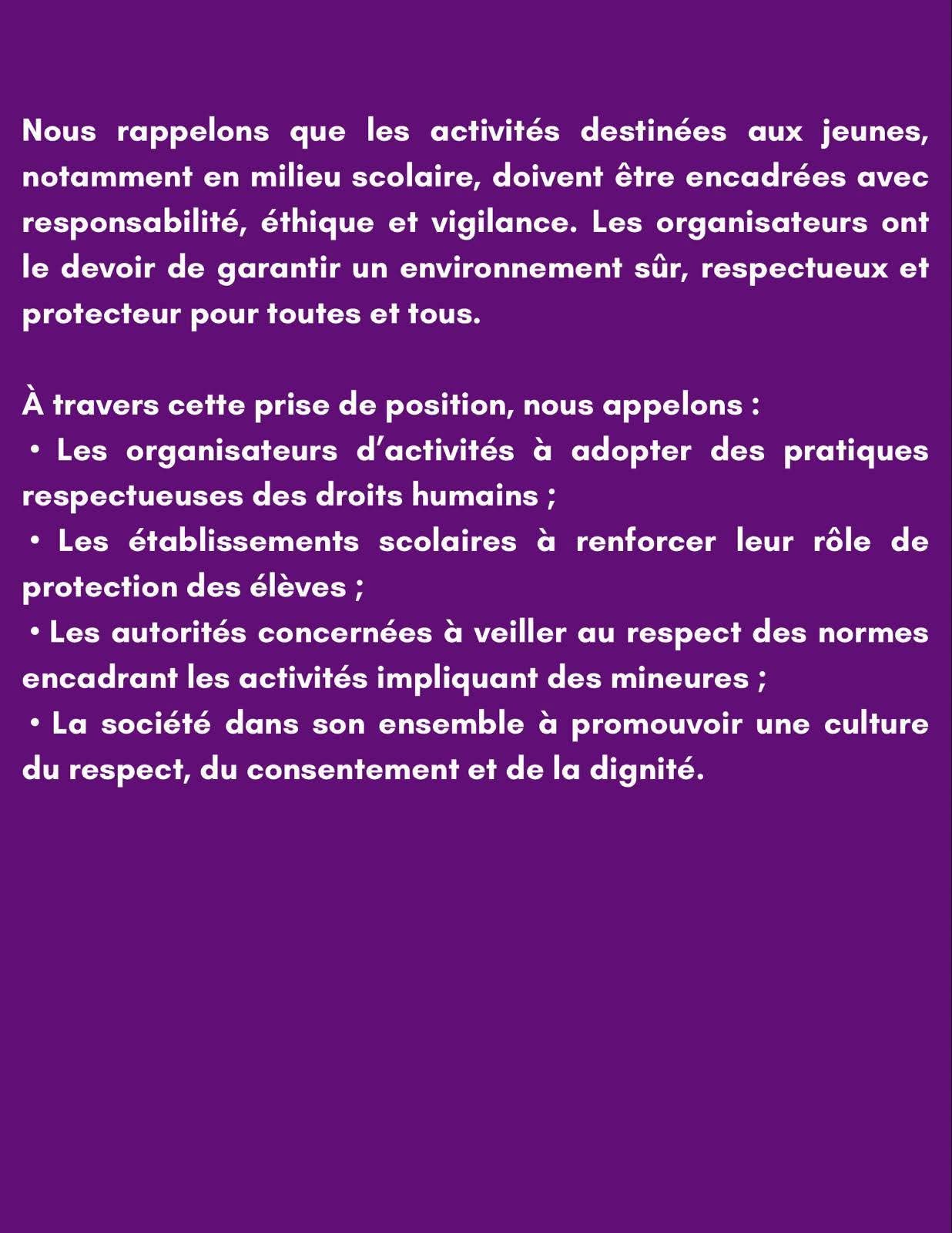Communique de presse - Plaidoyer — photo
